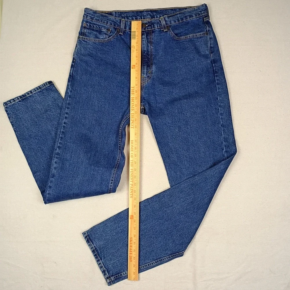 Levi's Mens 505 Regular Fit Straight Leg Medium Wash Denim Jeans 36x34